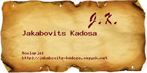 Jakabovits Kadosa névjegykártya