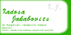 kadosa jakabovits business card